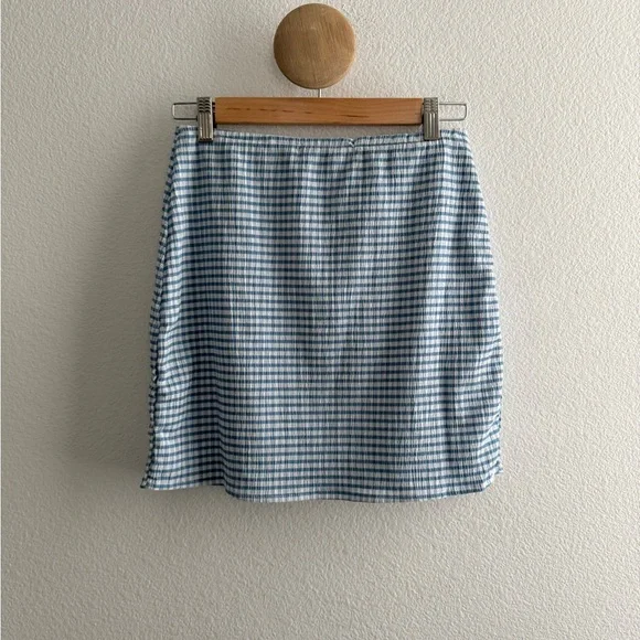 Lisa Says Gah Sisi Blue Gingham Mini Skirt - Picture 3 of 8